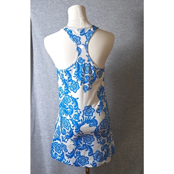 Lululemon Athletica Size 4 Womens Razorback Active Tank Top Blue White - Picture 2 of 3